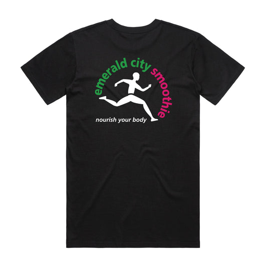 og black tee